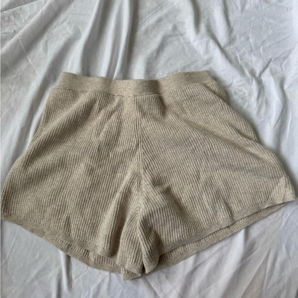 Tan High Waist Casual Shorts
